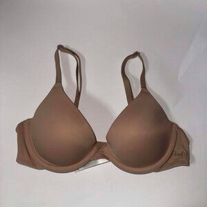 PINK Nude Wear Everywhere T-Shirt Bra Lightly Lined - Size 34A - Like New